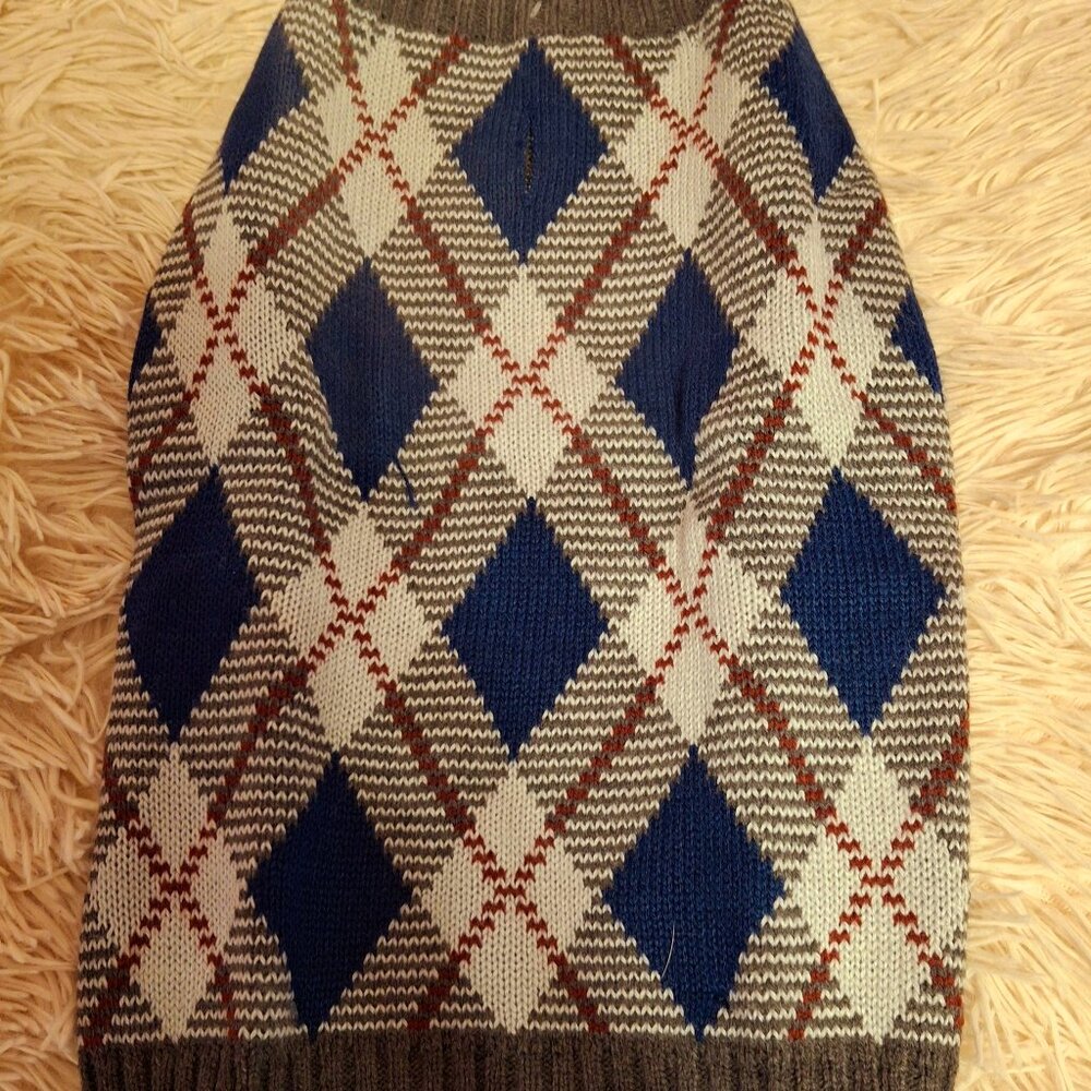 Vibrant Life Argyle Print Dog Sweater
